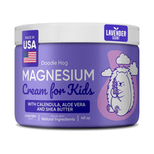 Load image into Gallery viewer, DOODLE HOG Magnesium Cream for Kids Lavender Scent - Soothing Relief & Relaxation with Calendula, Aloe Vera, Shea Butter - Topical Magnesium Cream for Sleep - USA Made - (4 oz, Lavender)