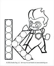 Load image into Gallery viewer, Free Download | Lower Case Letter Superhero Alphabet Dot Worksheets