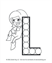 Load image into Gallery viewer, Free Download | Upper Case Letter Superhero Alphabet Dot Worksheets