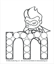 Load image into Gallery viewer, Free Download | Lower Case Letter Superhero Alphabet Dot Worksheets