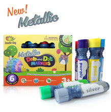 Load image into Gallery viewer, Teachers Approved Washable Metallic 6 Pack Dot Markers - Arts and Crafts supplies for Children, Kids