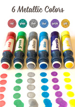 Load image into Gallery viewer, Teachers Approved Washable Metallic 6 Pack Dot Markers - Arts and Crafts supplies for Children, Kids