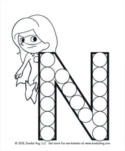 Load image into Gallery viewer, Free Download | Upper Case Letter Superhero Alphabet Dot Worksheets