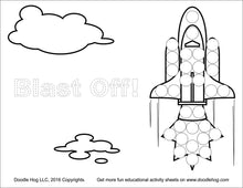Load image into Gallery viewer, Free Download | Space Rocket Mission Dot Worksheets