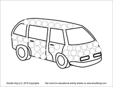 Load image into Gallery viewer, Free Download | Cars, Trains and Trucks Dot Worksheets