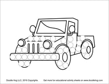 Load image into Gallery viewer, Free Download | Cars, Trains and Trucks Dot Worksheets