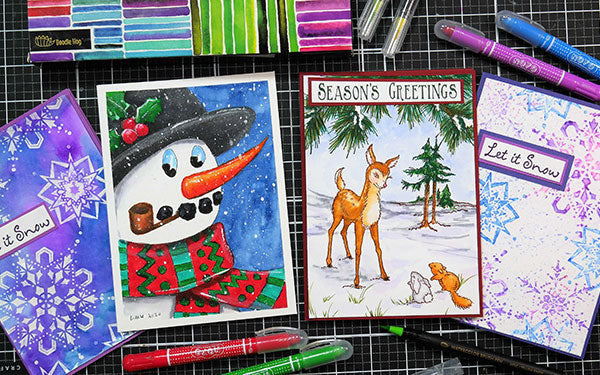 YouTube Star Lindsay Weirich Shows How To Create Four Dazzling Holiday Cards Using NOYOS and Watercolors