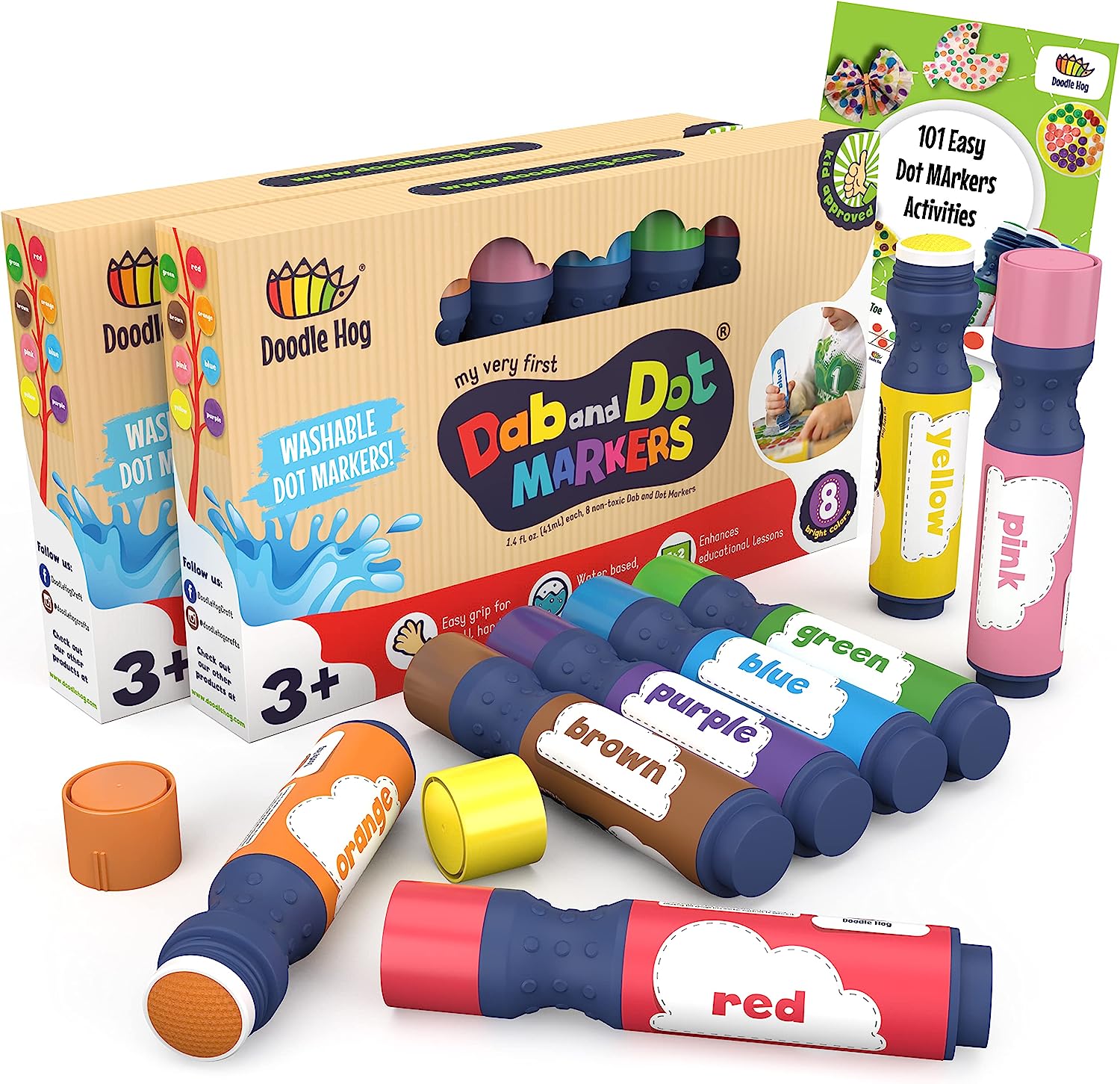 Washable 8 Colors Dot Markers Set- Art Supplies fot Kids | Doodle Hog