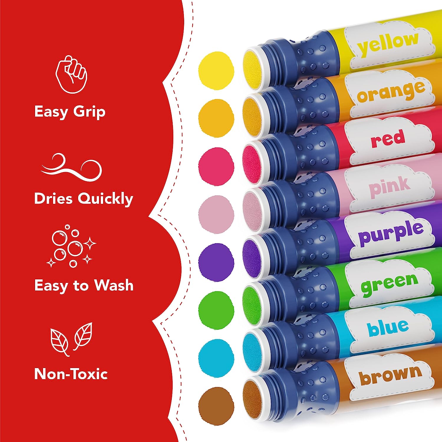 Kekelele Dual Tip Dot Markers for Kids, 18 colors Dot Marker Pens (Brush  Tip & Dot Tip), Washable Markers for coloring Journalin