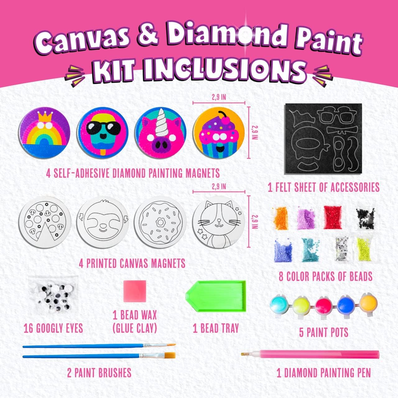 Magnets DIY Diamond Painting Kit, Diamond Painting Kits for Kids, Full  Drill Fridge Magnets Sticker for Kitchen Refrigerator, Diamond Painting