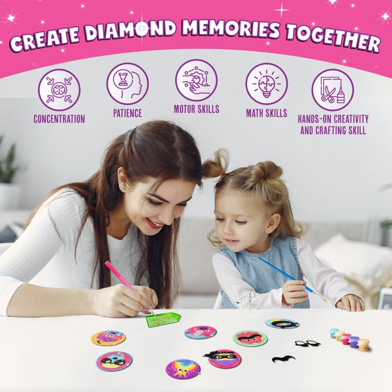 Xuhal 16 Pcs Cupcake Diamond Painting Magnets Donut DIY Diamond Painting  Kits for Kids Diamond Art