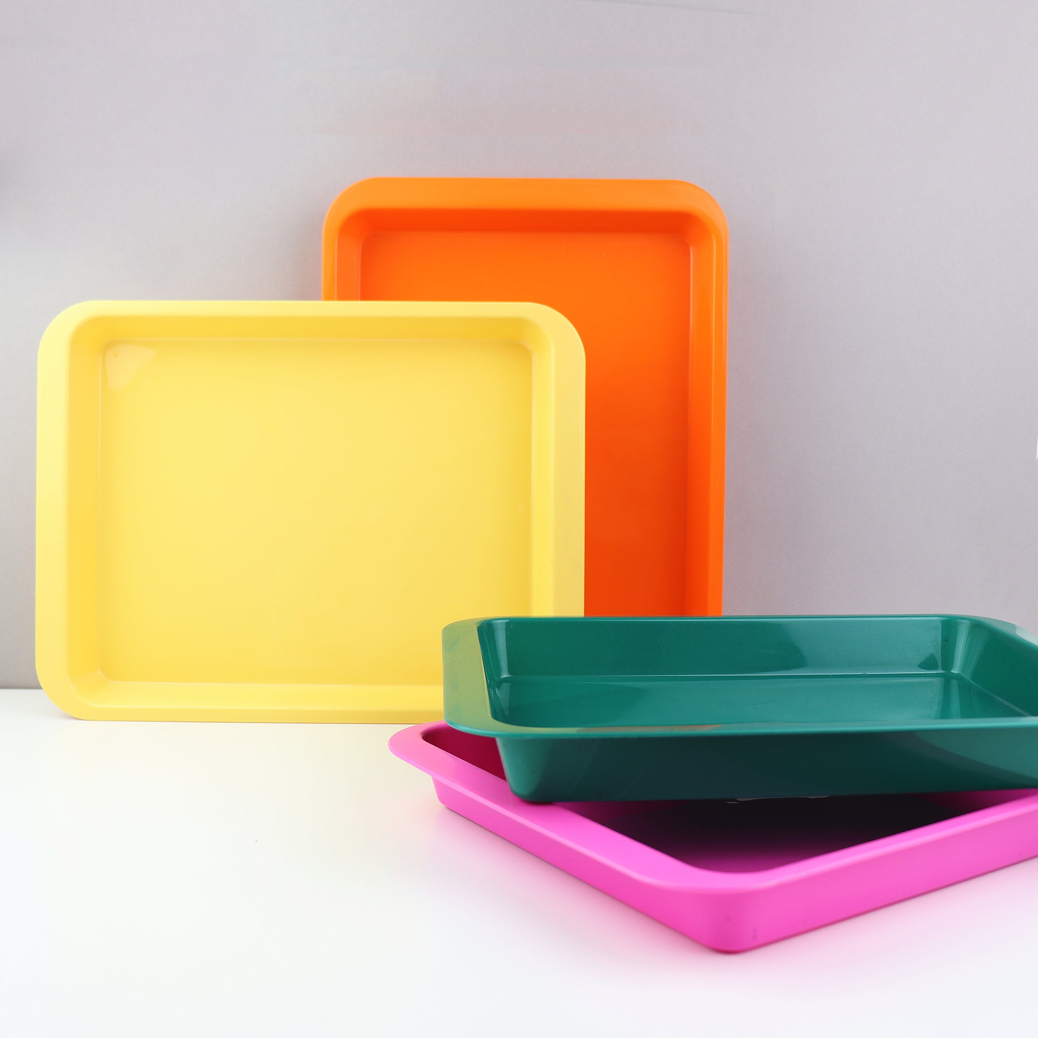 Set of 4 - Activity Plastic Tray - Art + Crafts Organizer Tray