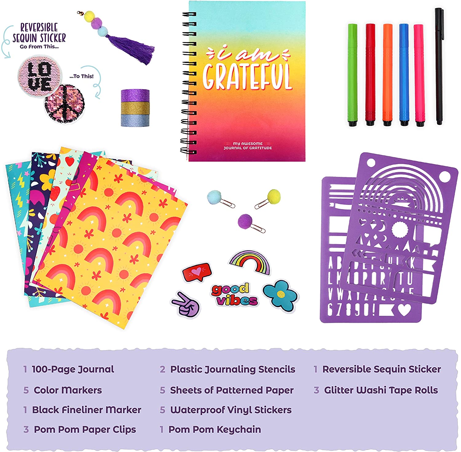 Spiral Binding Writing Prompts Gratitude Journal Kit – Doodle Hog