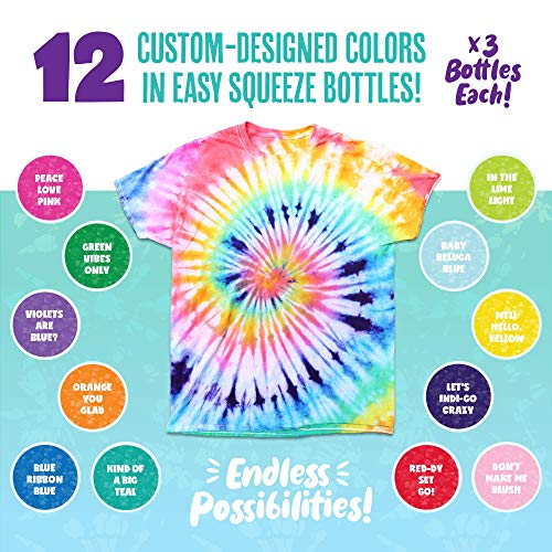 Rainbow Tie Dye Party Supplies Craft Kit: Rainbow Classic (36-Pack