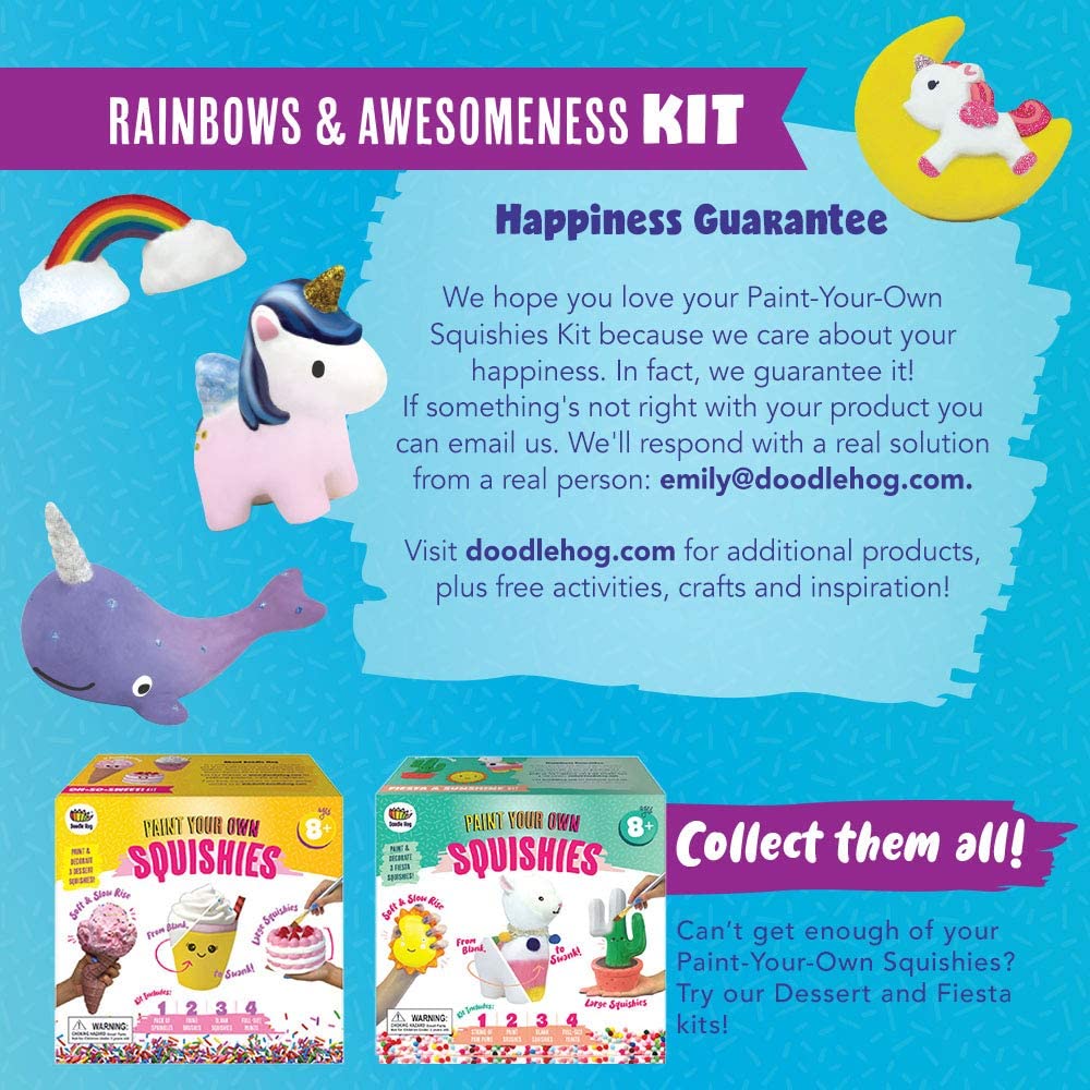 Unicorn Gifts for Girls. Arts & Crafts Paint Your Own Rainbows & Awesomeness Squishies DIY Kit. Gifts for Girls Top Christmas Toys. Includes Large