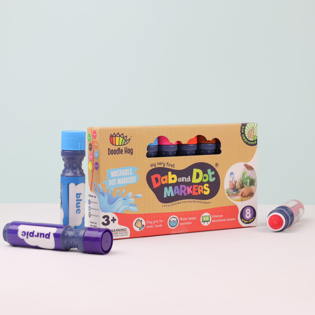 Doodle Hog DOODLE HOG Washable Dot Markers for Toddlers Kids Preschool, 8  Colors Bingo Markers