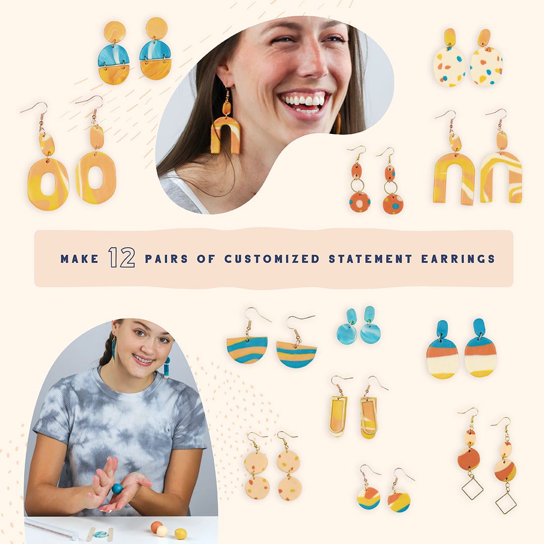 Polymer clay earrings diy kit shop