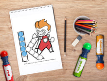 Load image into Gallery viewer, Free Download | Lower Case Letter Superhero Alphabet Dot Worksheets
