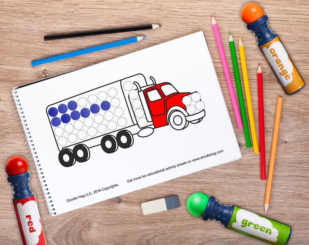Free Download | Cars, Trains and Trucks Dot Worksheets