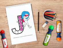 Load image into Gallery viewer, Free Download | Upper Case Letter Superhero Alphabet Dot Worksheets
