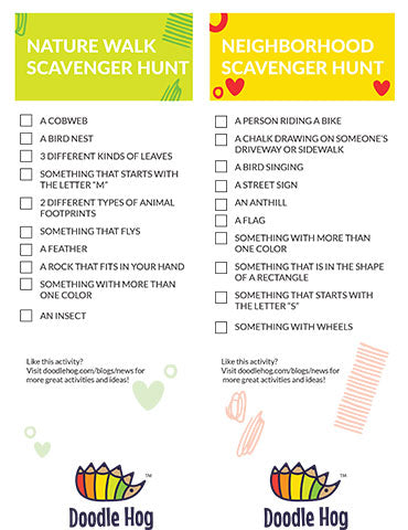 Nature Walk/ Neighborhood Scavenger Hunt Worksheet