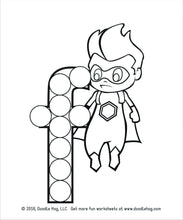 Load image into Gallery viewer, Free Download | Lower Case Letter Superhero Alphabet Dot Worksheets
