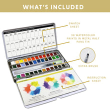 Load image into Gallery viewer, Watercolor Half Pans (36 Colors)
