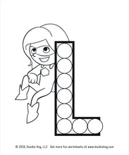 Load image into Gallery viewer, Free Download | Upper Case Letter Superhero Alphabet Dot Worksheets
