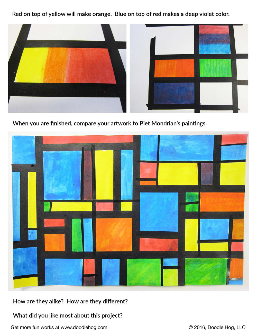 Mondrian Lesson Plan Free Download | Piet Mondrian Dab and Dot Art Project – Doodle Hog