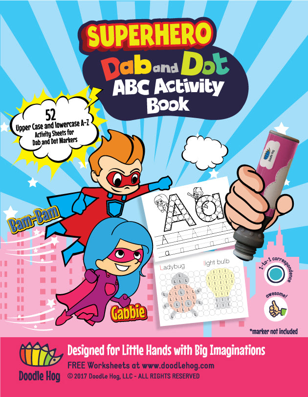 Dot and Learn A-Z Alphabet Activity Book (52 one sided - non bleed through sheets)