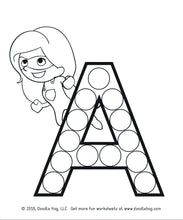 Load image into Gallery viewer, Free Download | Upper Case Letter Superhero Alphabet Dot Worksheets
